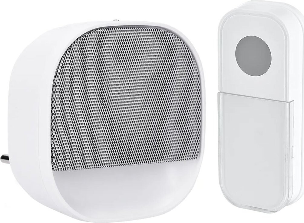 Solight 1L81 bezdrátový zvonek s nočním světélkem, do zásuvky, 180 m, learning code, bílý