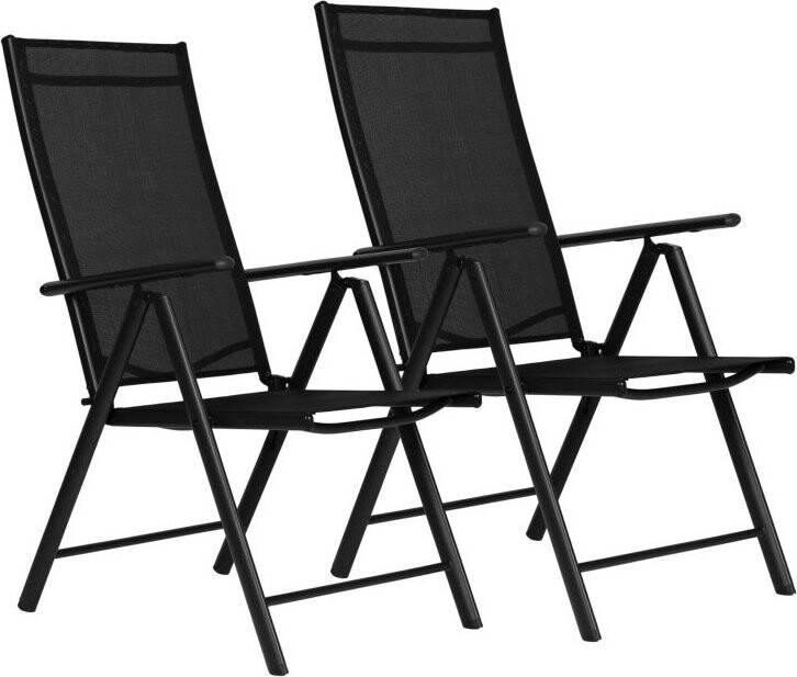 MultiGarden WR1652 Sada skládacích zahradních křesel, ocel, 7 poloh, 2 ks, černá