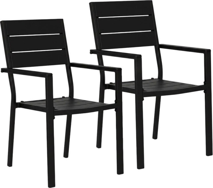 MultiGarden YC-051KD Sada zahradních židlí, ocel, HDPE, 2 ks, černé