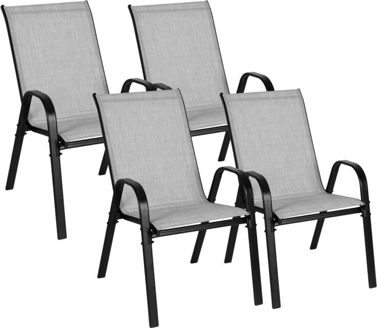 MultiGarden SC-092KD-4 Zahradní židle stohovatelné 4 ks, světle šedé