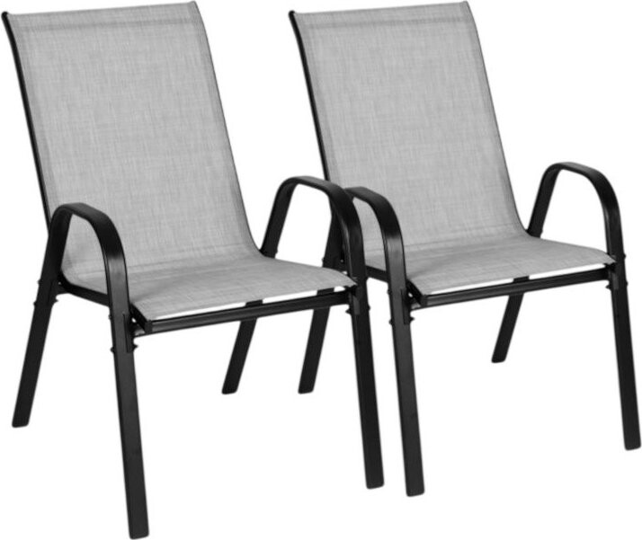 MultiGarden SC-092KD Zahradní židle stohovatelné 2 ks, světle šedé