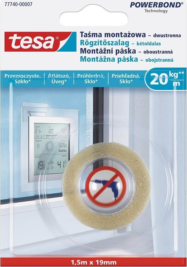 Tesa Montážna obojstranná páska na sklo 20 kg/m