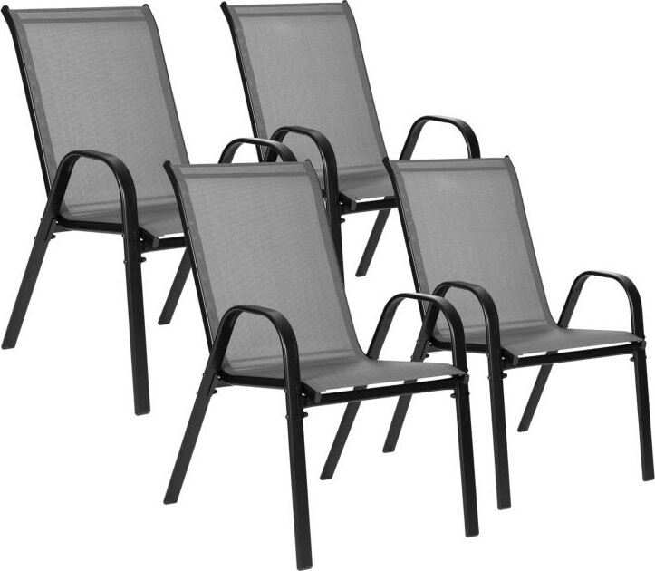MultiGarden SC-092KD Zahradní židle stohovatelné 4 ks, šedé