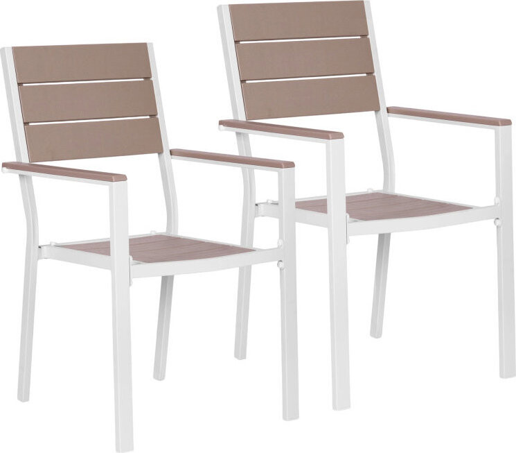 MultiGarden YC-051KD Sada zahradních židlí, ocel, HDPE, 2 ks, béžové