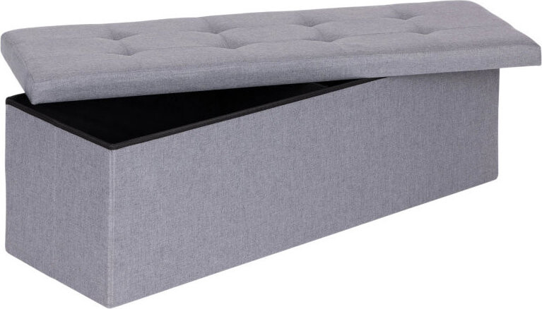 ModernHome TH-PO-6-4 Čalouněný taburet s úložným prostorem 111 × 38 cm, světle šedý