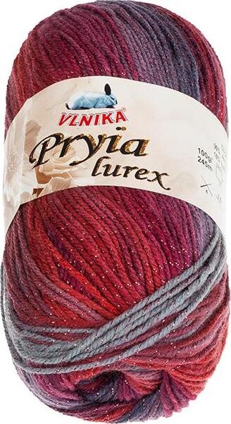 BELLATEX Priadza Pryia lurex 100 g - 326 vínová, šedá