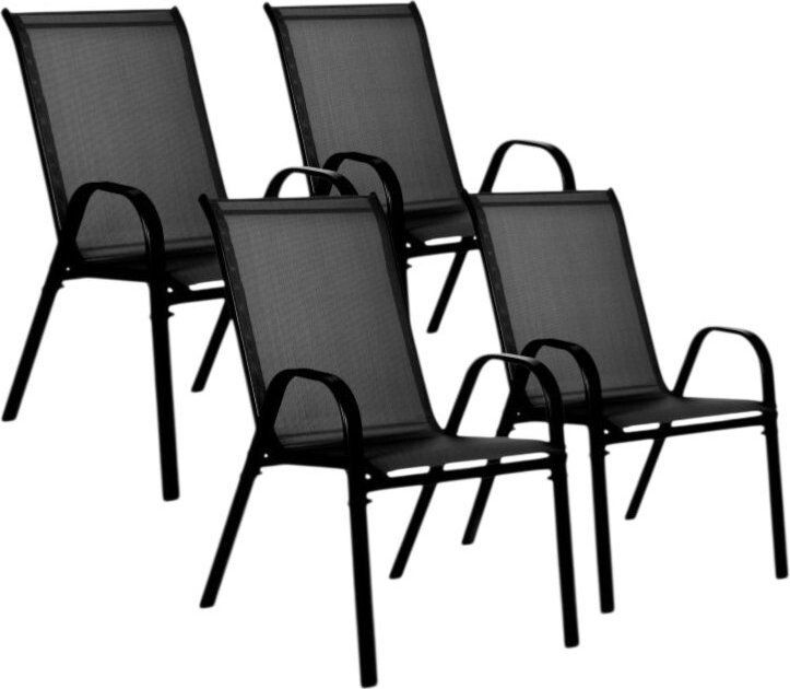 MultiGarden SC-092KD Zahradní židle stohovatelné 4 ks, černé