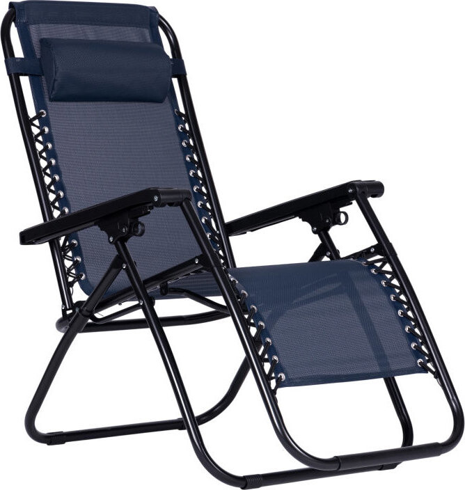 MultiGarden ZRL009 Skládací zahradní lehátko s polštářem ZERO GRAVITY, tmavě modré