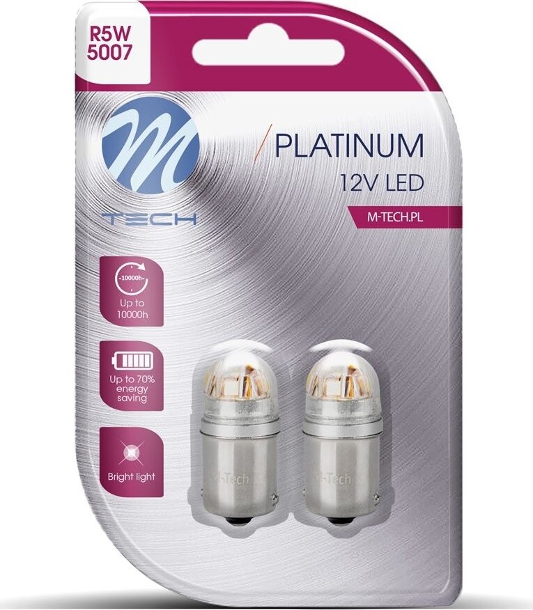 M-Tech BA15s R5W 12 – 24 V 5 LED biele 1 ks