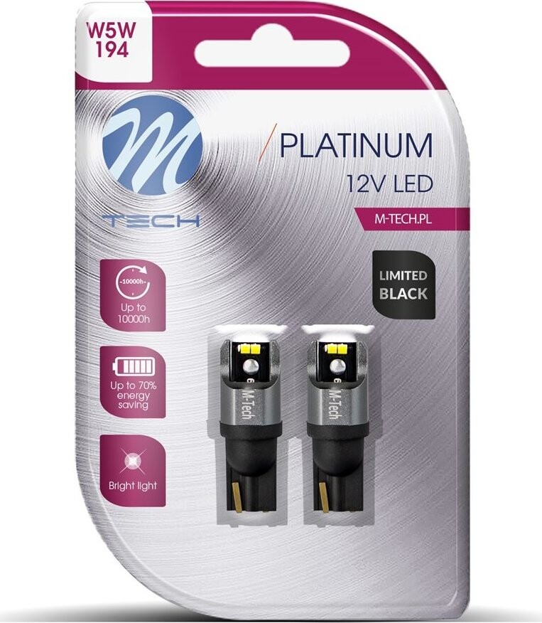 M-Tech W5W W2.1x9.5d 4 LED biele 2 ks