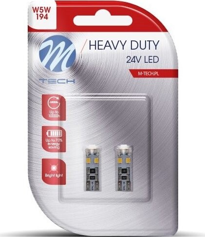 M-Tech HEAVY DUTY W5W W2.1x9.5d 8 LED biele 2 ks