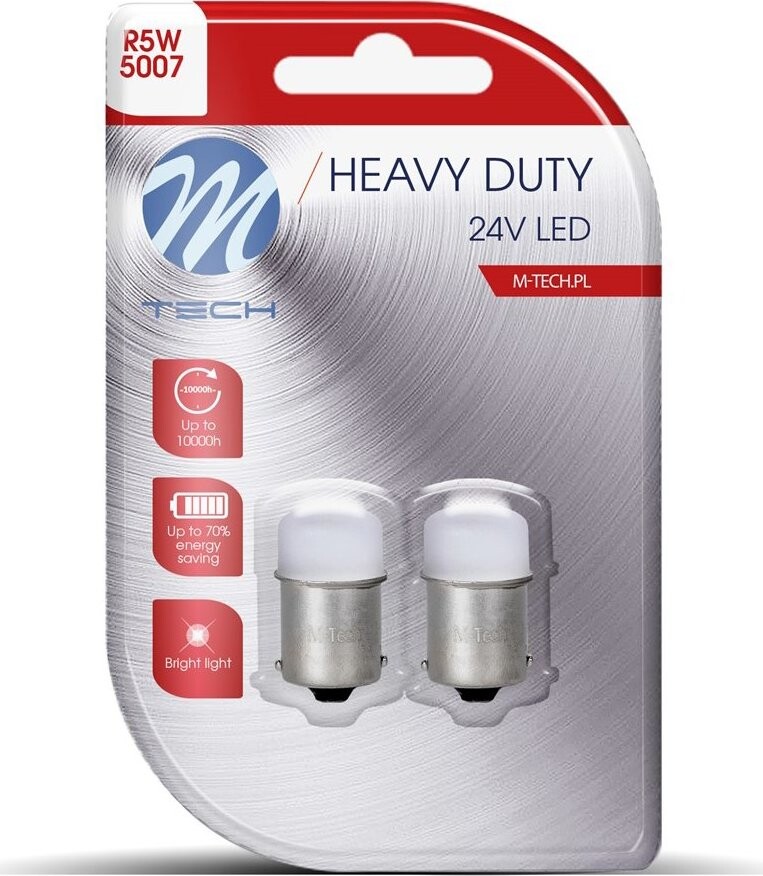 M-Tech HEAVY DUTY BA15s R5W 24 V 9 LED biela 2 ks