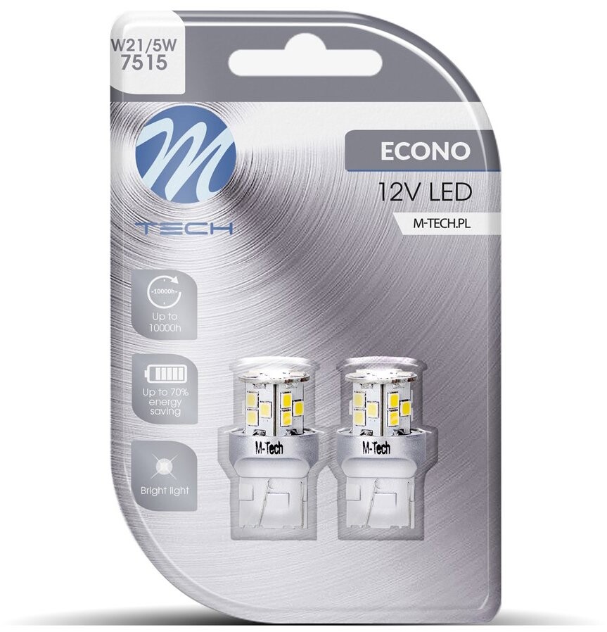 M-Tech W21/5W W3x16q 21 LED biele 2 ks