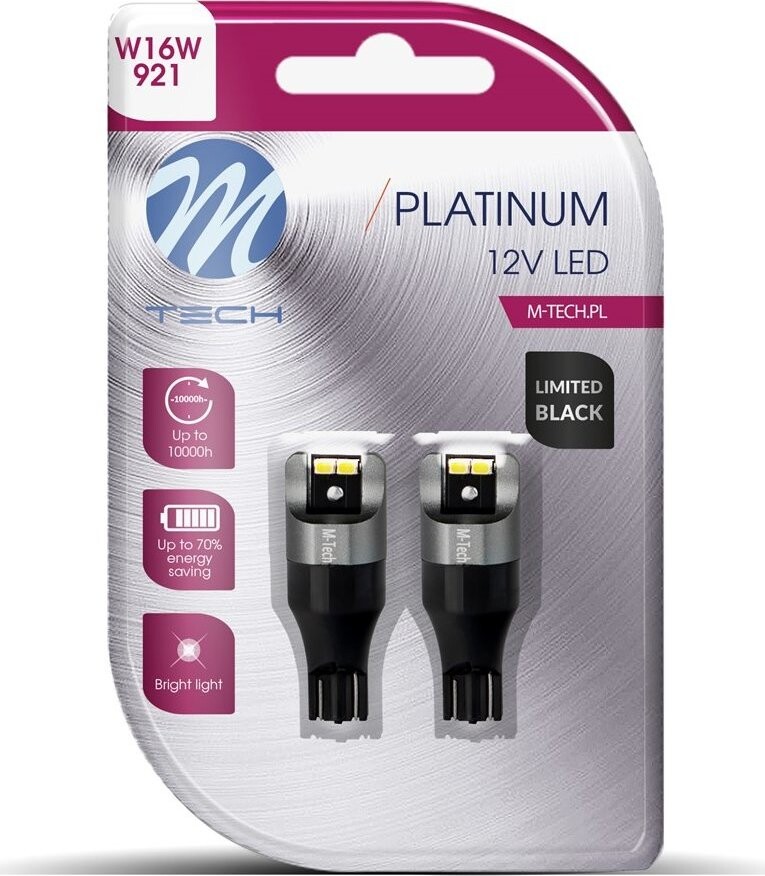 M-Tech W16W W2.1x9.5d 4 LED biele 2 ks