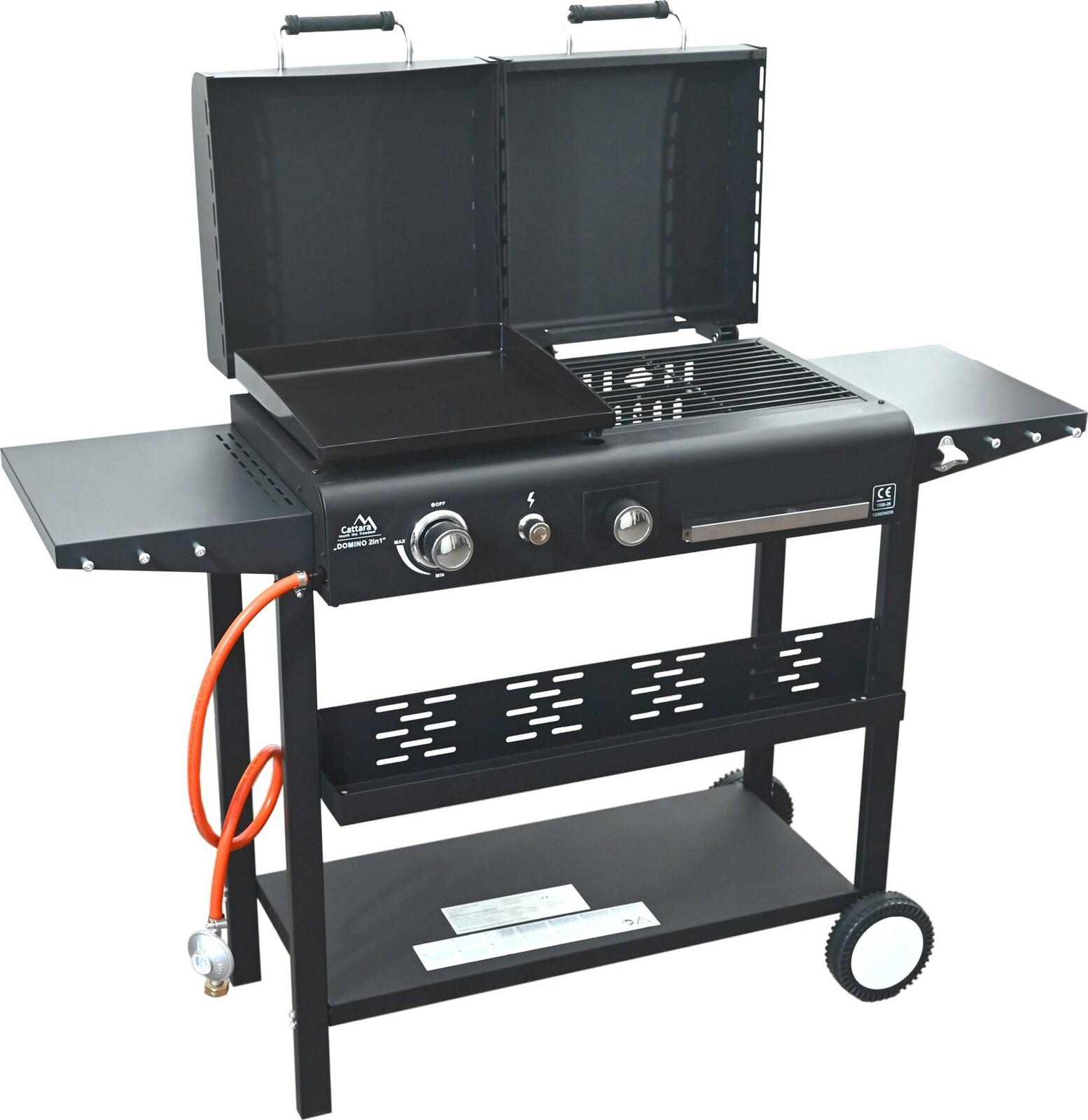 CATTARA Gril plyn/dřevěné uhlí Domino 2in1