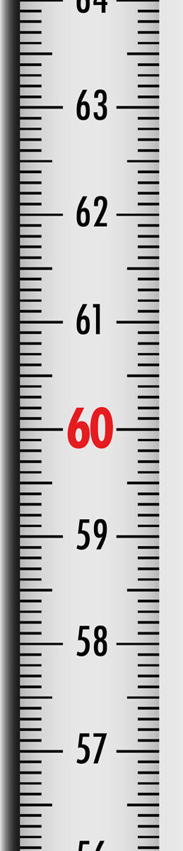 Richter Nalepovací meter oceľový biely s nulou dole 1 m