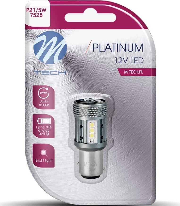 M-Tech BAY15d P21/5W 12 – 24 V 12 LED biele 1 ks