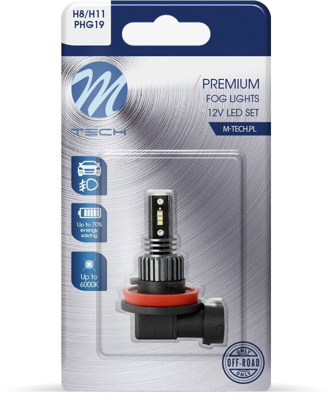 M-Tech PREMIUM H8/H11 6 LED 3 W biele 1 ks