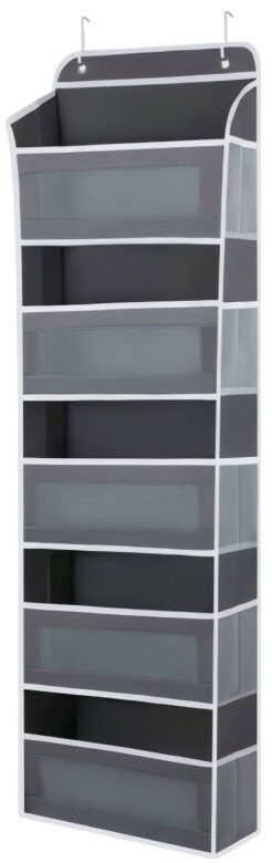 Ruhhy 27606 Závěsný organizér na dveře, 5 polic, 142 × 40 × 17 cm, šedý