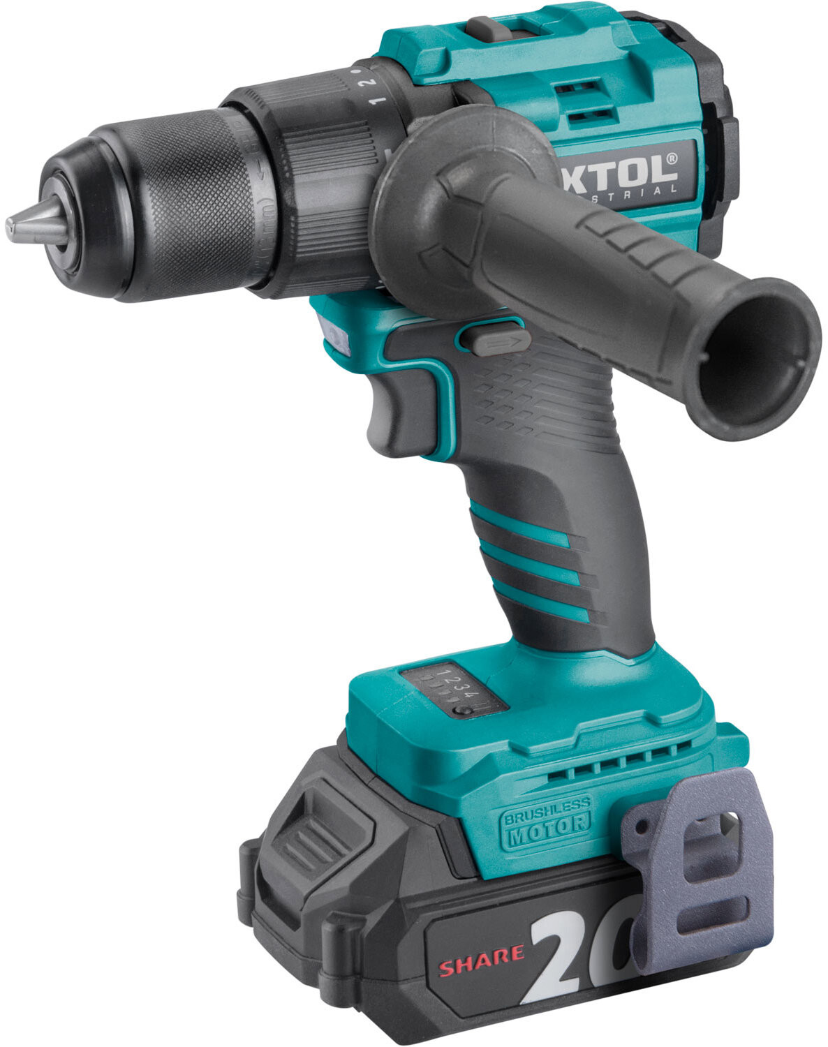 EXTOL Industrial Vrtací šroubovák AKU s příklepem Share20 V 8791804 (2 × 2 Ah)