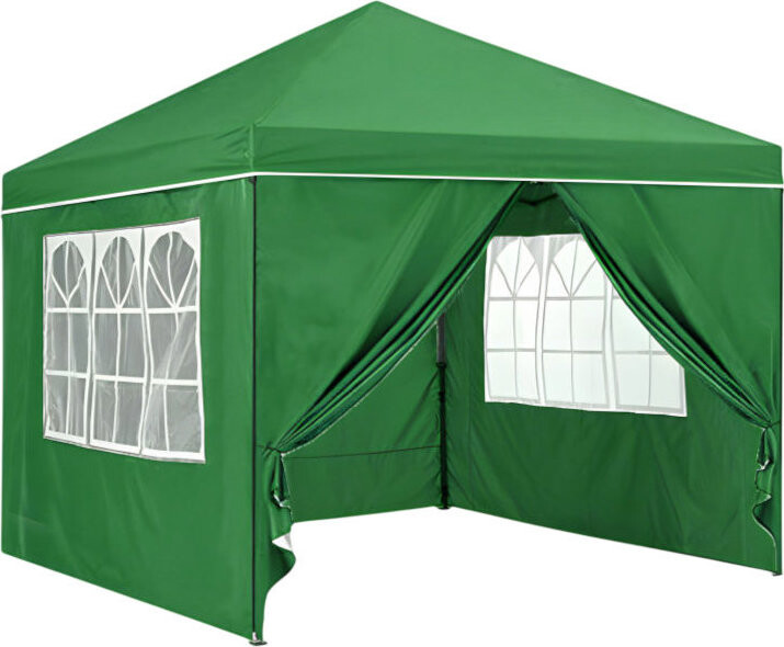 MultiGarden PAW-3X3-A-4W Zahradní pop-up stan 3 × 3 m, 4 boční stěny, zelený
