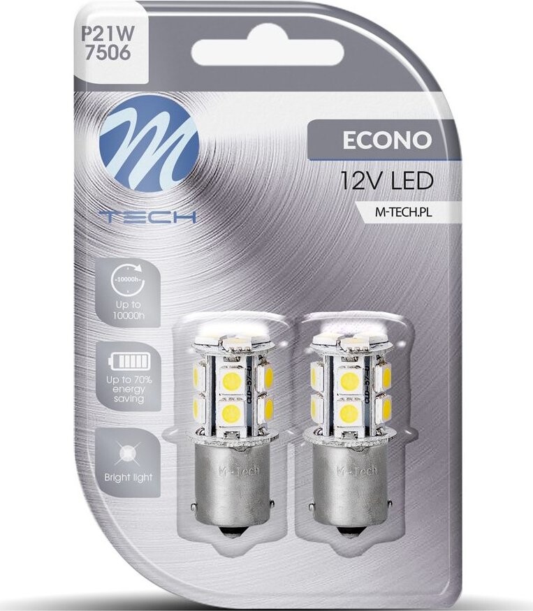 M-Tech BA15s R5W 12 V 13 LED biela 2 ks