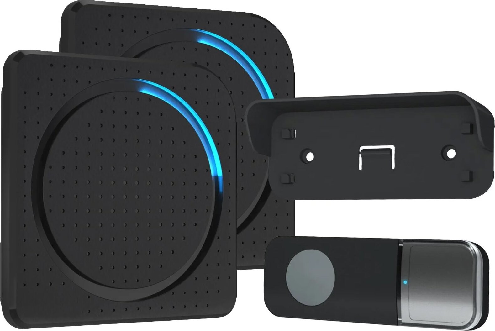 Solight 1L67BDZ 2x bezdrátový zvonek, do zásuvky, 200 m, learning code, černý