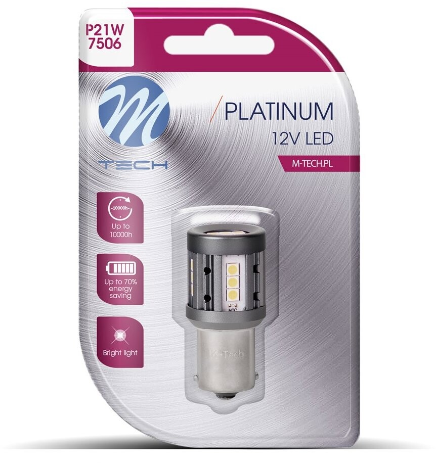 M-Tech CANBUS BA15s P21/5W 12 – 24 V 15 LED biele 1 ks