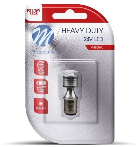 M-Tech HEAVY DUTY BAY15d P21/5W 4 LED biele 1 ks