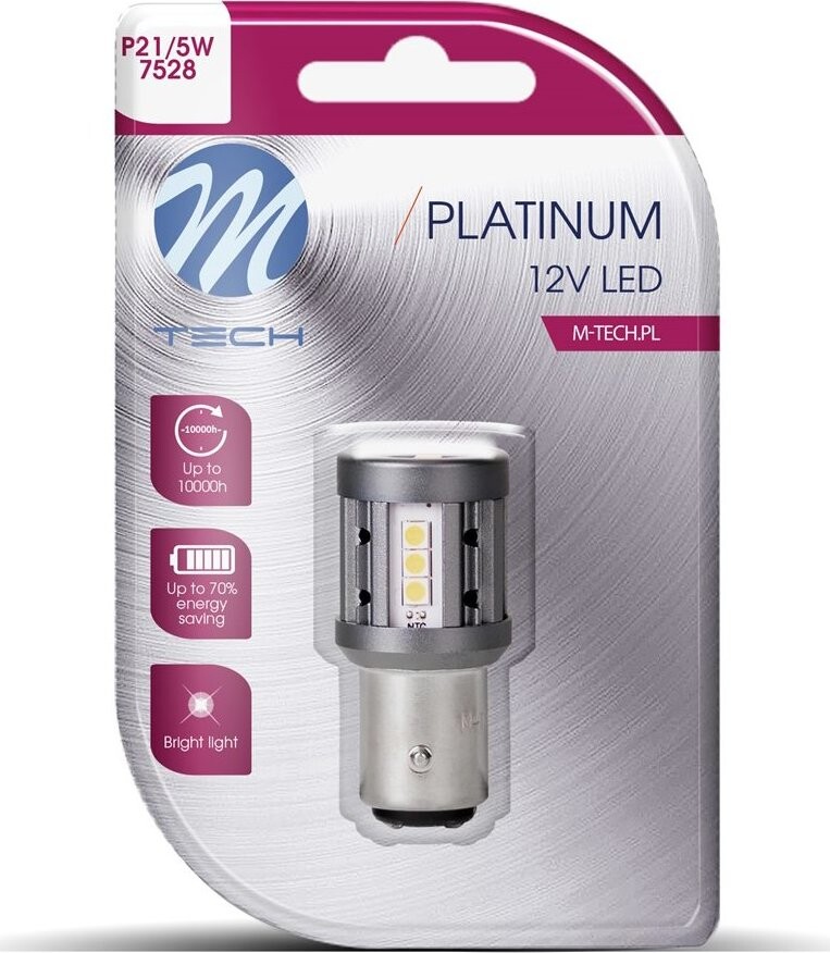 M-Tech BAY15d P21/5W 12 – 24 V 15 LED biele 1 ks