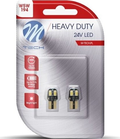 M-Tech HEAVY DUTY CANBUS W5W W2.1x9.5d 4 LED biele 2 ks