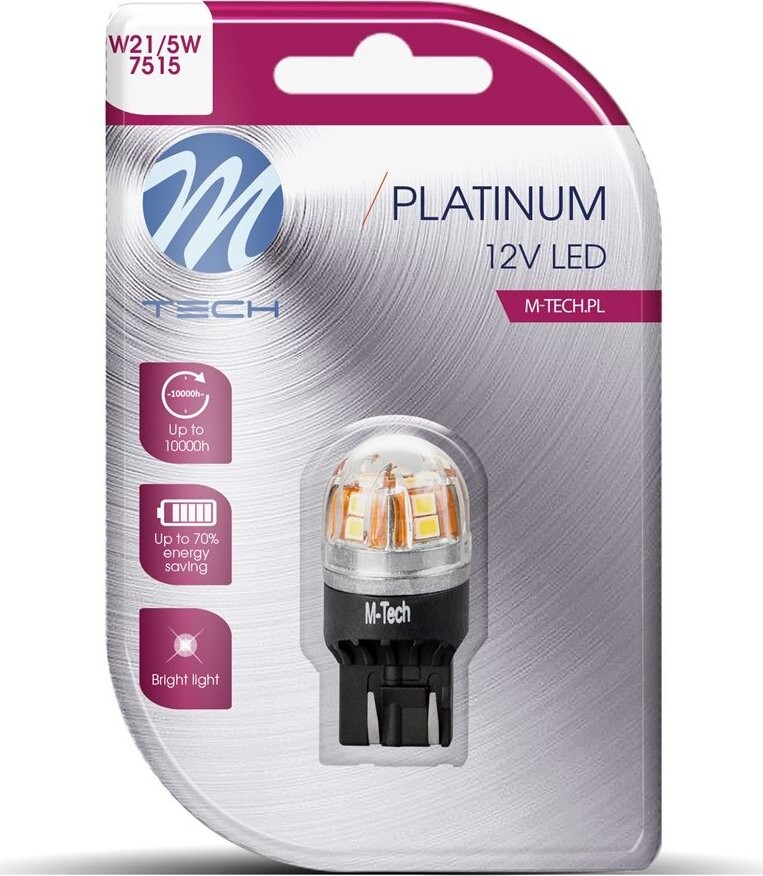 M-Tech W21/5W W3x16q 15 LED biele 1 ks