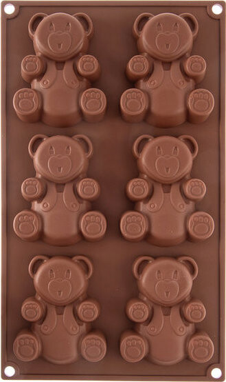 ORION Forma medvídci 6 hnědá silikon