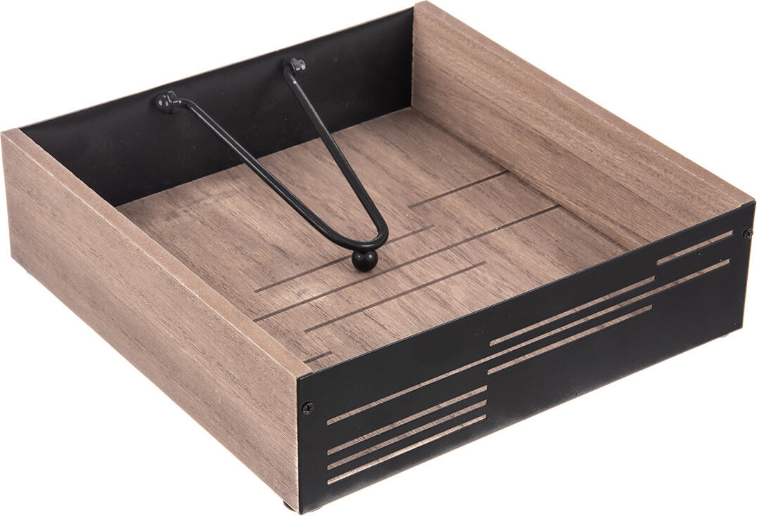 ORION Podtácky 4 ks dřevo + Stojan LINE 10 × 10 cm