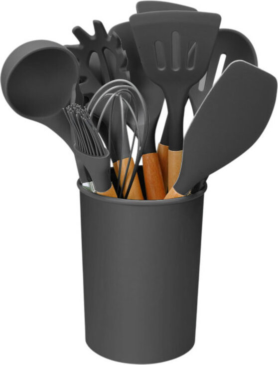 RealG RC-K-738 Sada kuchyňského náčiní, silikon/dřevo, 12 ks