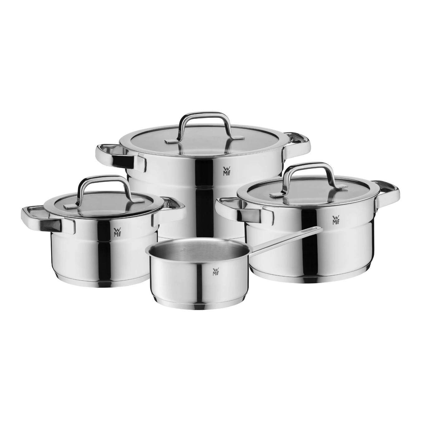 Súprava hrncov COMPACT CUISINE, sada 4 ks, strieborná, nerezová oceľ, WMF