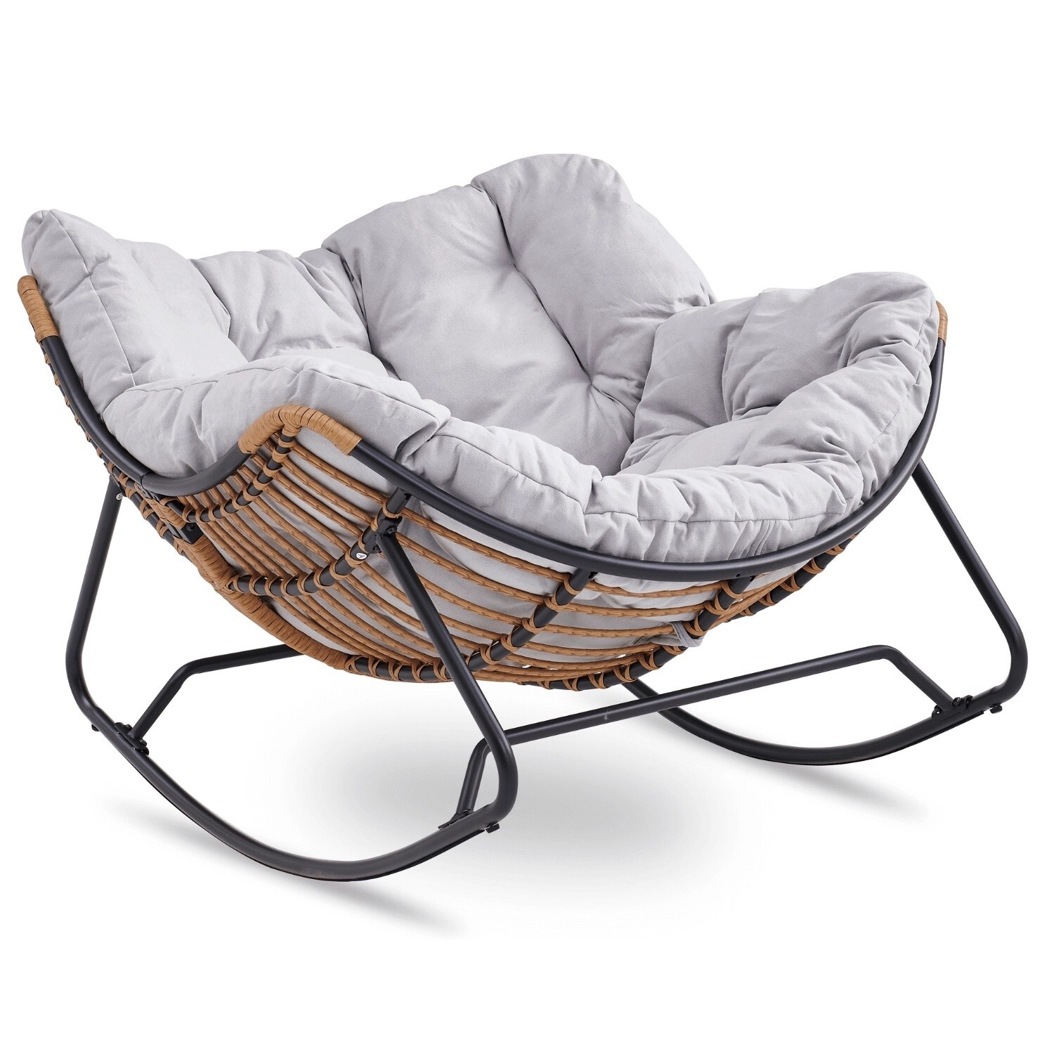 Houpací křeslo Elton šedé/černé