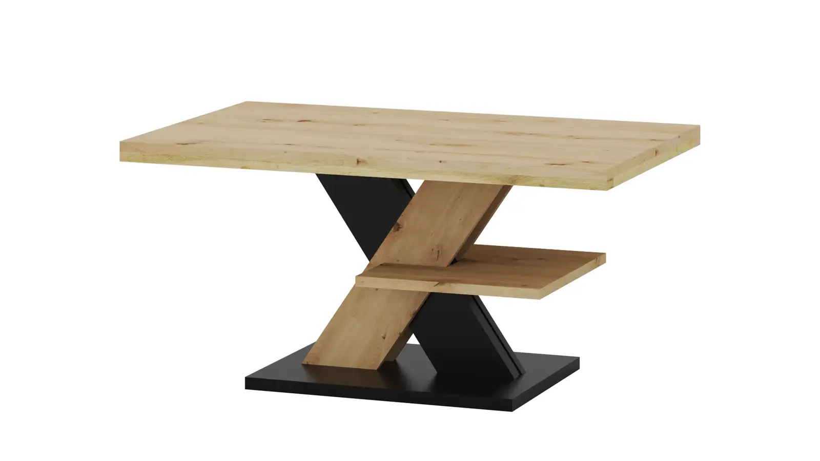 Konferenční stolek Cross 90 cm dub Artisan/černý
