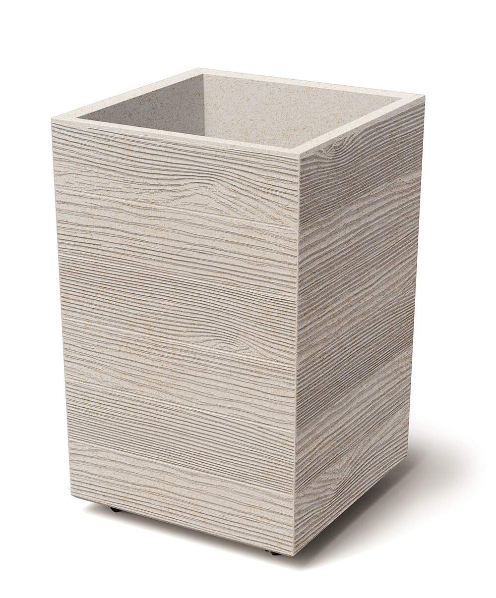 Květináč MADERAN SQUARE HIGH ECO WOOD 38,5 cm bílý