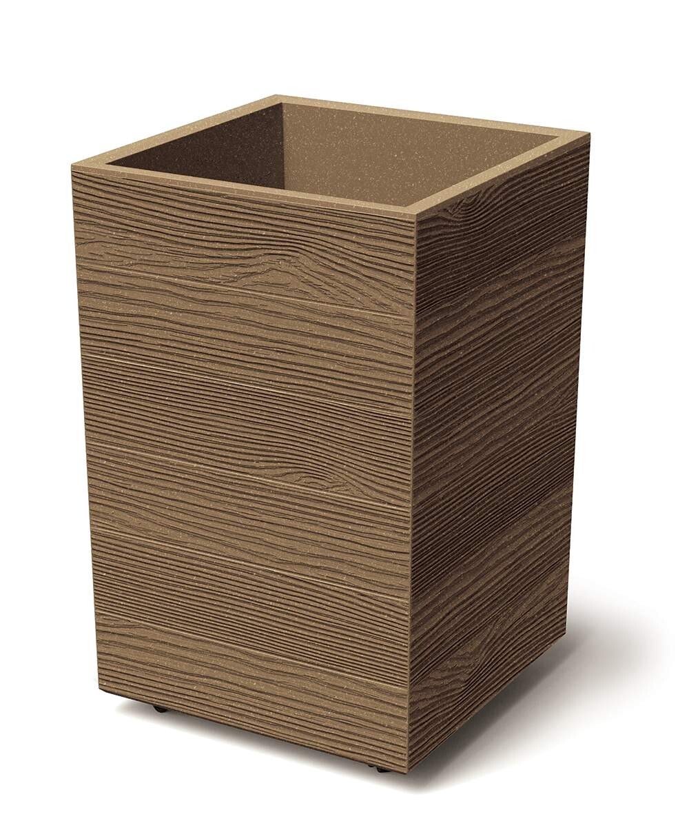 Květináč MADERAN SQUARE HIGH ECO WOOD 38,5 cm natural hnědý