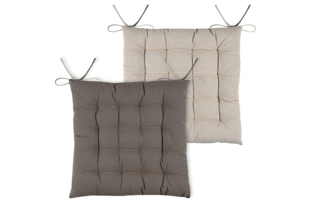 Oboustranný podsedák na židli Duo 40x40 cm taupe/světle béžový