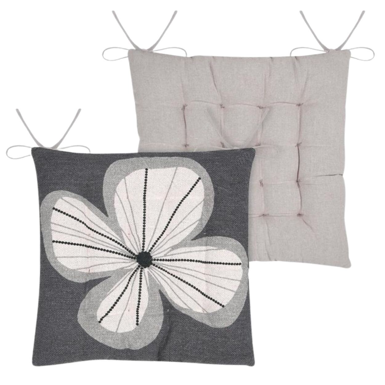 Oboustranný podsedák na židli Tilda 38x38 cm šedý