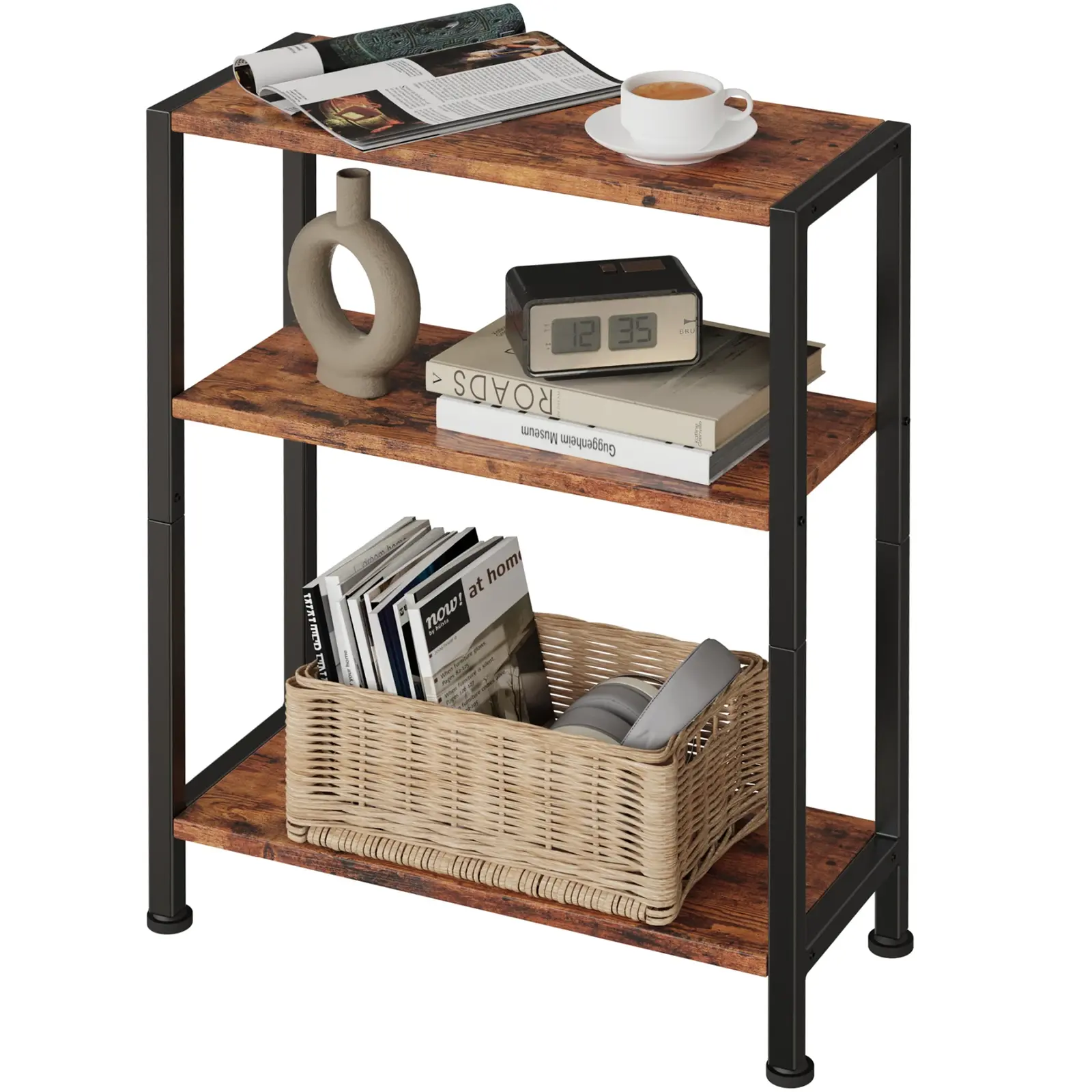 Odkládací stolek Houseland Vantim hnědý/černý