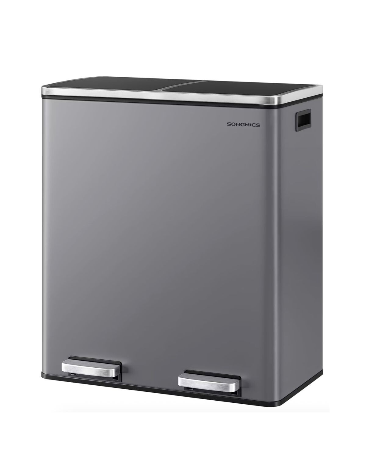 Odpadkový koš s víkem JORDAN 2x30 L šedý/černý