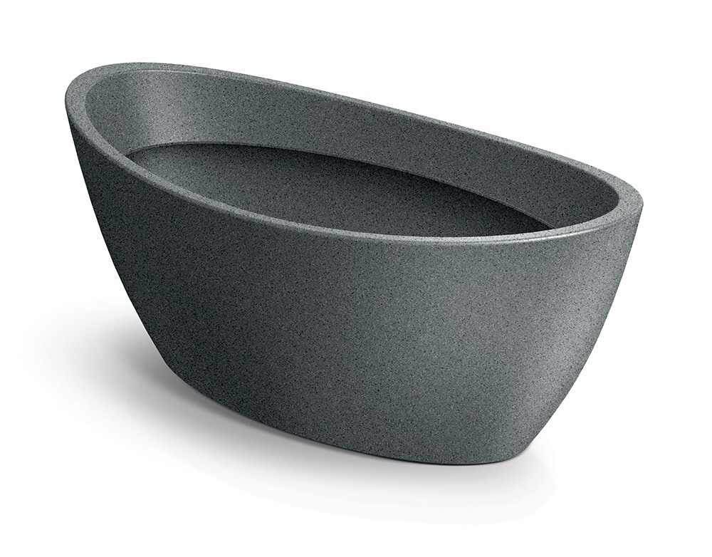 Plastový květináč ARIAS OVAL granitově šedý