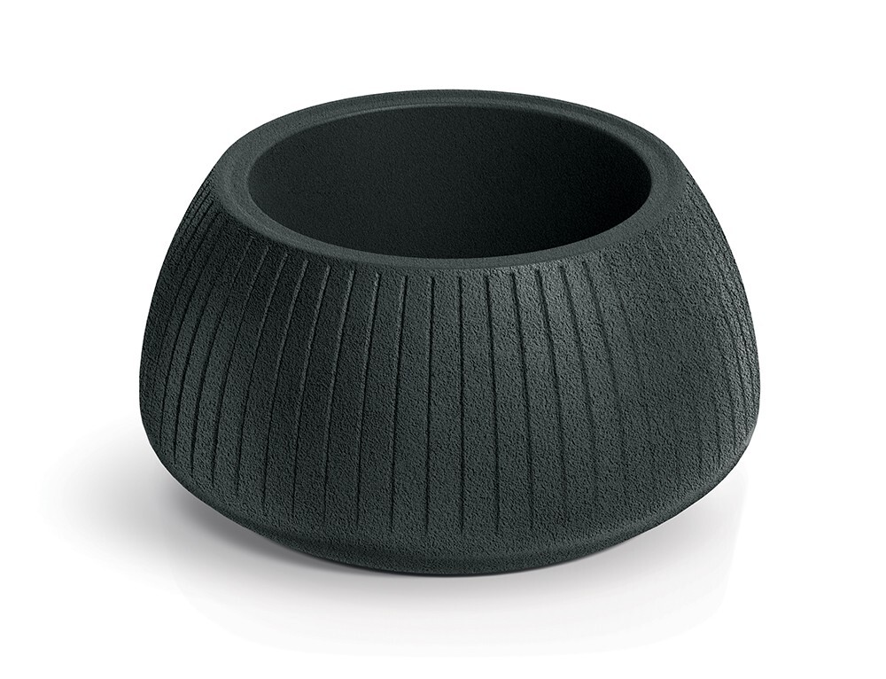 Plastový květináč COROS BOWL tmavě šedý