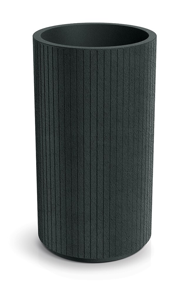 Plastový květináč COROS ROUND HIGH tmavě šedý