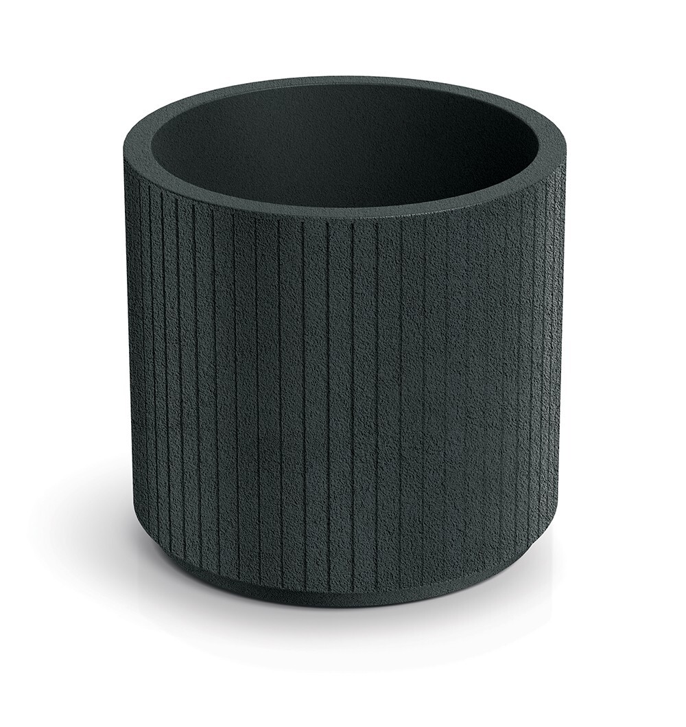 Plastový květináč COROS ROUND tmavě šedý