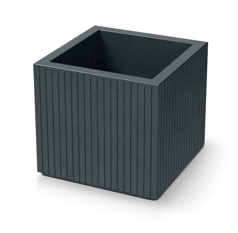 Plastový květináč COROS SQUARE grafitový