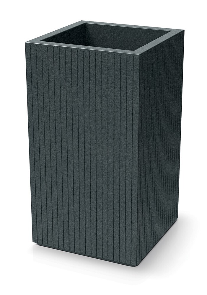 Plastový květináč COROS SQUARE HIGH 40 cm grafitový